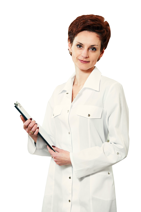 Medical staff holding an information sheet